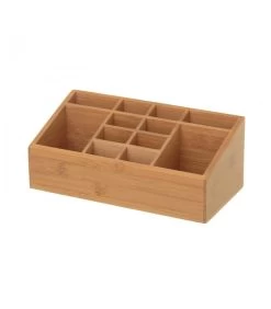 Organiseur Rangement Maquillage En Bambou 12 Compartiments