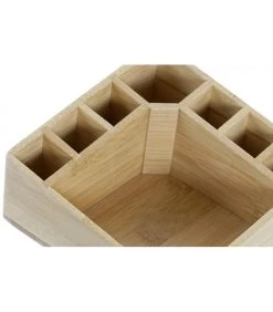 Organiseur Rangement Maquillage En Bambou - 14x14x7cm -Produits Menagers Boutique organiseur rangement maquillage en bambou 14x14x7cm 2