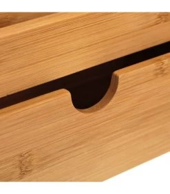 Organiseur Rangement Maquillage En Bambou Avec Tiroir -Produits Menagers Boutique organiseur rangement maquillage en bambou avec tiroir 3