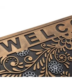 Paillasson Caoutchouc Demi-lune Welcome - 75x45x0.7cm -Produits Menagers Boutique paillasson caoutchouc demi lune welcome 75x45x07cm 2