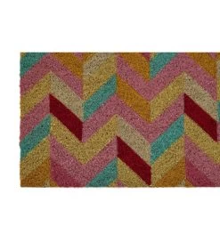 Paillasson Coco Chevrons Multicolores - 60x40cm -Produits Menagers Boutique paillasson coco chevrons multicolores 60x40cm 2