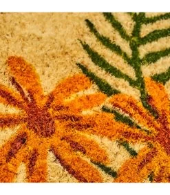 Paillasson Coco Fleurs Jaunes Welcome 60x40x1.5cm -Produits Menagers Boutique paillasson coco fleurs jaunes welcome 60x40x15cm 2