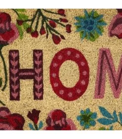 Paillasson Coco Fleurs Multicolores Home - 60x40x1.5cm -Produits Menagers Boutique paillasson coco fleurs multicolores home 60x40x15cm 2
