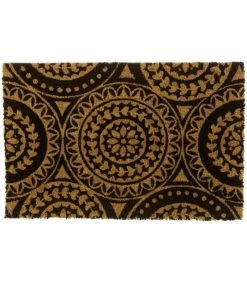 Paillasson Coco Noir Et Marron Mandala - 60x40x1.5cm