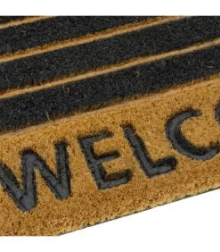 Paillasson Coco Rayé Welcome 60x40x1.5cm -Produits Menagers Boutique paillasson coco raye welcome 60x40x15cm 1