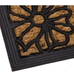 Paillasson En Caoutchouc Et Coco Fleurs - 60x40cm -Produits Menagers Boutique paillasson en caoutchouc et coco fleurs 60x40cm 2