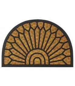 Paillasson En Caoutchouc Et Fibres De Coco Demi Lune - 60x40cm