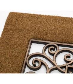 Paillasson En Coco Et Caoutchouc Doré Welcome -Produits Menagers Boutique paillasson en coco et caoutchouc dore welcome 1