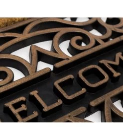 Paillasson En Coco Et Caoutchouc Doré Welcome -Produits Menagers Boutique paillasson en coco et caoutchouc dore welcome 2