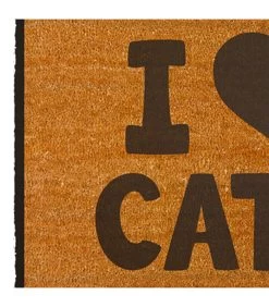 Paillasson En Coco I Love Cats -Produits Menagers Boutique paillasson en coco i love cats 2