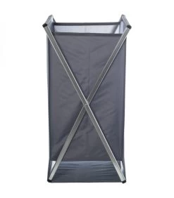 Panier à Linge Aluminium Et Polyester Gris Plan To Wash - 45x32x71cm -Produits Menagers Boutique panier a linge aluminium et polyester gris plan to wash 45x32x71cm 2