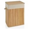 Panier à Linge Bambou Poignées Corde Intérieur Amovible Beige -Produits Menagers Boutique panier a linge bambou poignees corde interieur amovible beige