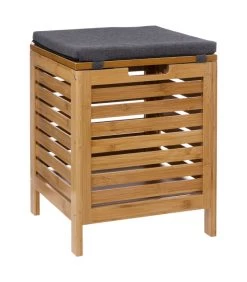 Panier à Linge Banc En Bambou