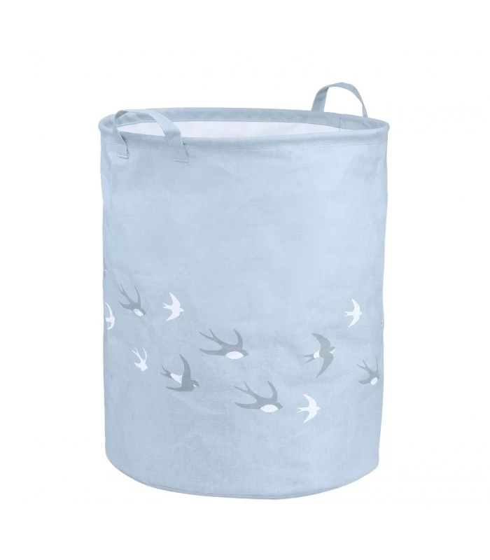 Panier à Linge Bleu Ciel Oiseaux 3 Panier à Linge Bleu Ciel Oiseaux