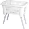 Panier à Linge Buanderie Blanc Avec Pieds Pliants