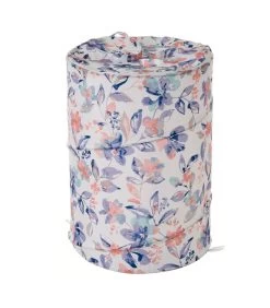 Panier à Linge En Polyester Blanc, Rose Et Bleu Floral