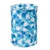 Panier à Linge En Polyester Bleu Et Blanc Pétales -Produits Menagers Boutique panier a linge en polyester bleu et blanc petales