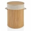 Panier à Linge Rond Bambou Poignées Corde Intérieur Amovible Beige 1 Panier à Linge Rond Bambou Poignées Corde Intérieur Amovible Beige -Produits Menagers Boutique panier a linge rond bambou poignees corde interieur amovible beige