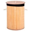 Panier à Linge Rond En Bambou 37x37x50cm -Produits Menagers Boutique panier a linge rond en bambou 37x37x50cm