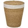 Panier à Linge Rond En Rotin Et Intérieur En Lin -Produits Menagers Boutique panier a linge rond en rotin et interieur en lin