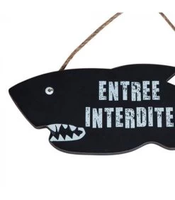 Panneau Suspendu Requin Entrée Interdite - 30x11cm -Produits Menagers Boutique panneau suspendu requin entree interdite 30x11cm 1