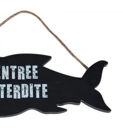 Panneau Suspendu Requin Entrée Interdite - 30x11cm -Produits Menagers Boutique panneau suspendu requin entree interdite 30x11cm 2