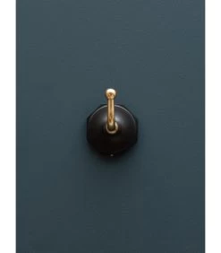 Patère Crochet Acier Noir Et Laiton Doré - 9x8cm -Produits Menagers Boutique patere crochet acier noir et laiton dore 9x8cm 2