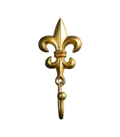 Patère Crochet Métal Doré Lys - 12x6.3cm