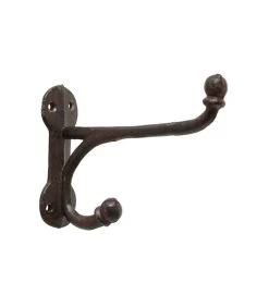 Patère Double En Fonte Marron