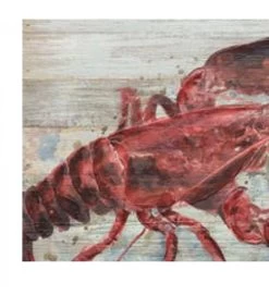 Peinture Sur Panneau Bois Homard - 40x30cm -Produits Menagers Boutique peinture sur panneau bois homard 40x30cm 2