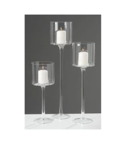 Photophore Sur Pieds En Verre Transparent Set De 3 9 Photophore Sur Pieds En Verre Transparent Set De 3 -Produits Menagers Boutique photophore arosa set de 3 2