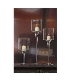 Photophore Sur Pieds En Verre Transparent Set De 3 10 Photophore Sur Pieds En Verre Transparent Set De 3 -Produits Menagers Boutique photophore arosa set de 3 3