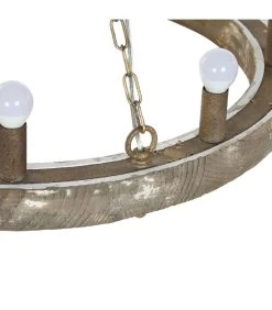 Plafonnier Rond En Bois Et Métal Vieilli 9 Ampoules 78x78x13cm -Produits Menagers Boutique plafonnier rond en bois et metal vieilli 9 ampoules 78x78x13cm 2