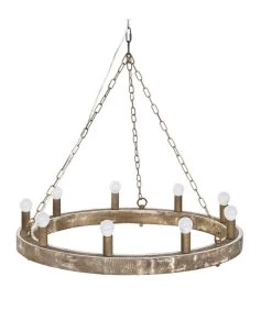 Plafonnier Rond En Bois Et Métal Vieilli 9 Ampoules 78x78x13cm -Produits Menagers Boutique plafonnier rond en bois et metal vieilli 9 ampoules 78x78x13cm 4