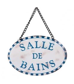 Plaque De Porte Signalétique Vintage Salle De Bains