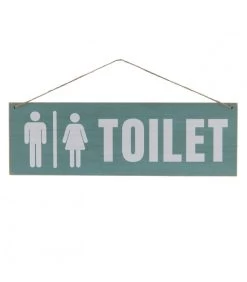 Plaque De Porte WC Signalétique Vintage Toilet Verte