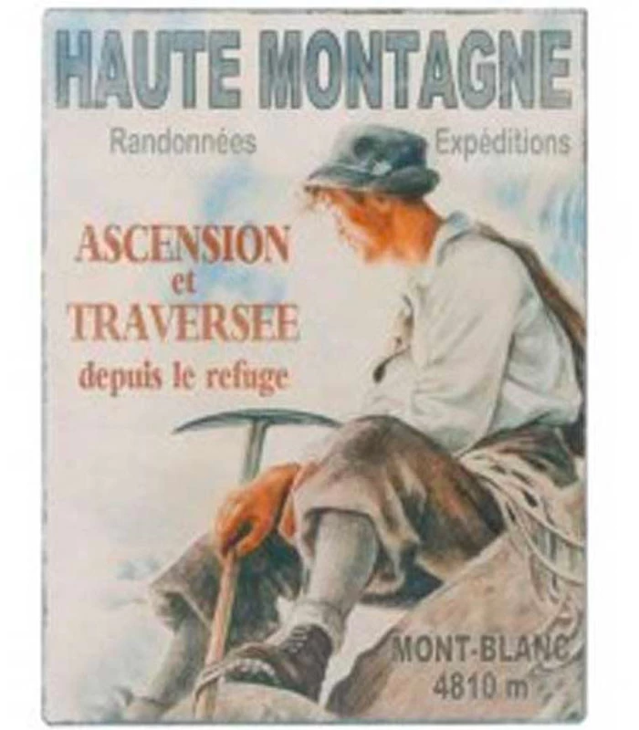 Plaque Décorative Murale En Métal Décoration Chalet - Haute Montagne Randonnées