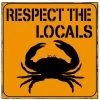 Plaque Décorative Murale Métal Crabe Respect The Locals - 25x25cm -Produits Menagers Boutique plaque decorative murale metal crabe respect the locals 25x25cm