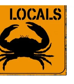 Plaque Décorative Murale Métal Crabe Respect The Locals - 25x25cm -Produits Menagers Boutique plaque decorative murale metal crabe respect the locals 25x25cm 2