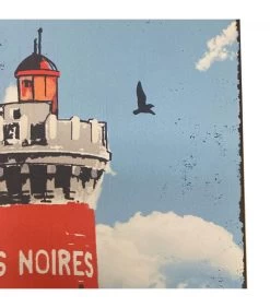 Plaque Décorative Murale Métal Phare Des Pierres Noires - 26x35cm -Produits Menagers Boutique plaque decorative murale metal phare des pierres noires 26x35cm 1
