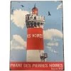 Plaque Décorative Murale Métal Phare Des Pierres Noires - 26x35cm -Produits Menagers Boutique plaque decorative murale metal phare des pierres noires 26x35cm