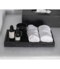 Plateau De Présentation Salle De Bain En Résine Noire Effet Ardoise -Produits Menagers Boutique plateau de presentation salle de bain en resine noire effet ardoise 2