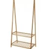 Portant Vêtements En Bambou Avec 2 étagères - 90x42.5x153cm -Produits Menagers Boutique portant vetements en bambou avec 2 etageres 90x4250x153cm