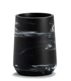 Porte Brosse à Dents En Polyrésine Noire Effet Marbre