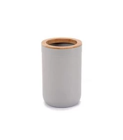 Porte Brosse à Dents Gris Et Bambou