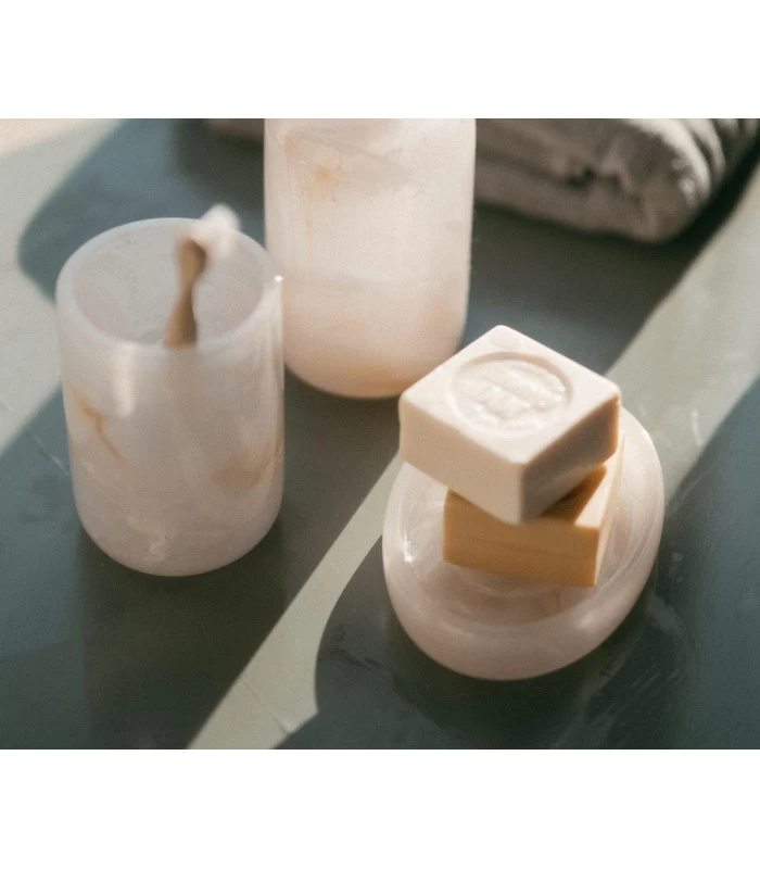 Porte Brosse à Dents Polyrésine Effet Nacre - 8x8x11cm 5 Porte Brosse à Dents Polyrésine Effet Nacre - 8x8x11cm – Image 3