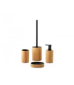 Porte Savon Bambou Et Polyrésine Noire -Produits Menagers Boutique porte savon bambou et polyresine noire 1