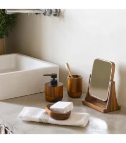 Porte Savon En Bois Marron -Produits Menagers Boutique porte savon en bois marron 3