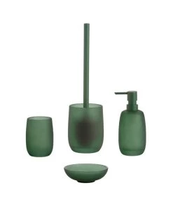 Porte Savon En Verre Vert Mat 12.5x12.5x4cm -Produits Menagers Boutique porte savon en verre vert mat 125x125x4cm 1