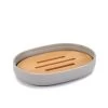 Porte Savon Gris Et Bambou -Produits Menagers Boutique porte savon gris et bambou